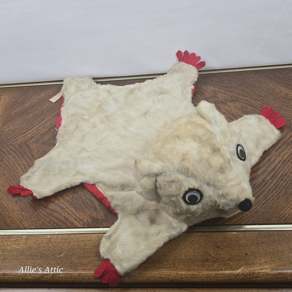 60s Teddy Bear Plush Kids Pajama PJ Travel‎ Bag Stuffed Animal Zipper Sleepover
